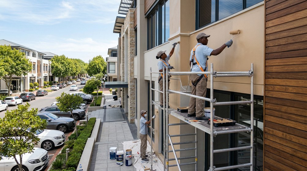 Painting work on a Steenberg estate and office park property