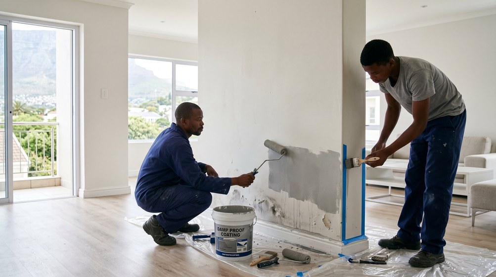 Damp treatment and wall preparation on a Lakeside property