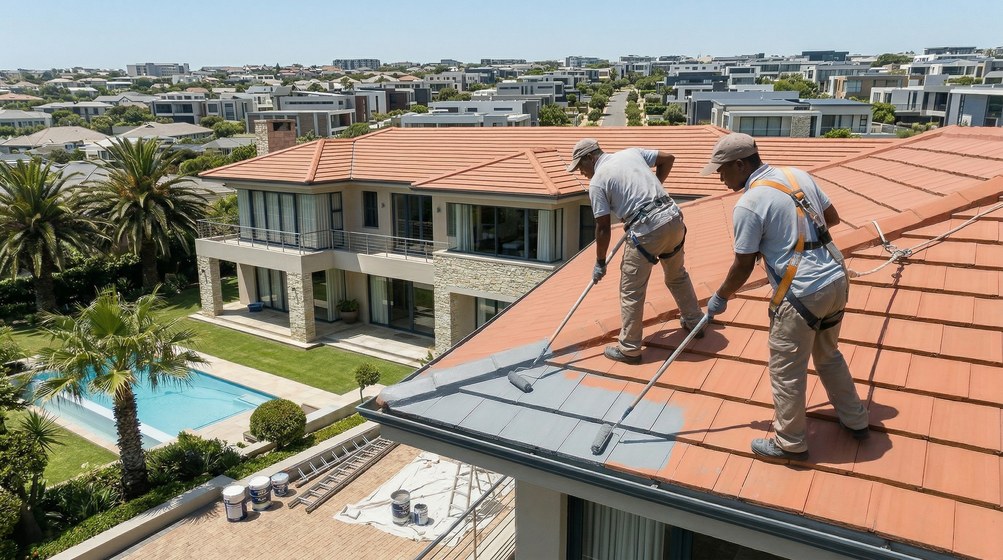 Roof painting and preparation on a Heathfield home