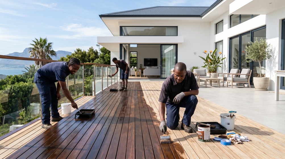 Timber and exterior painting work on a Tokai home